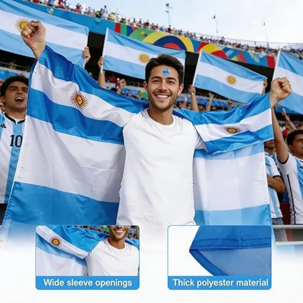 Argentina Flag World Cup Soccer Scarf & Thunder Clappers