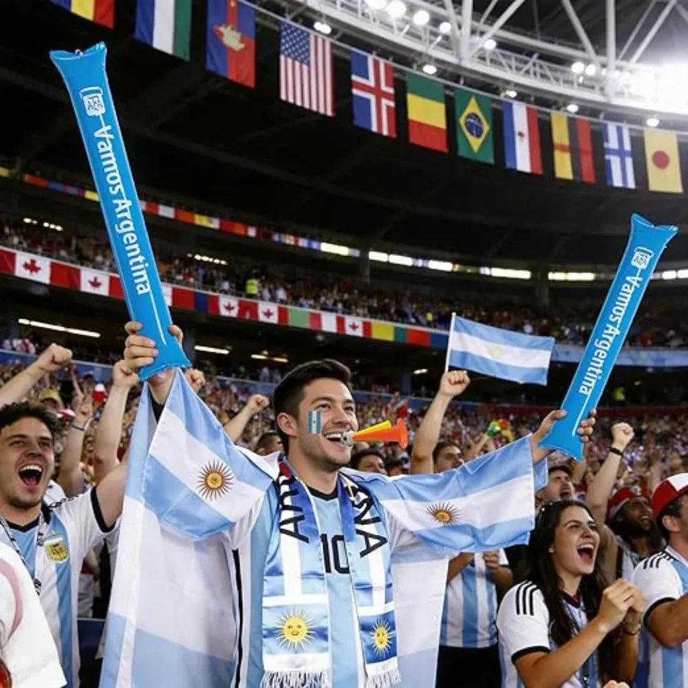 Argentina Flag World Cup Soccer Scarf & Thunder Clappers