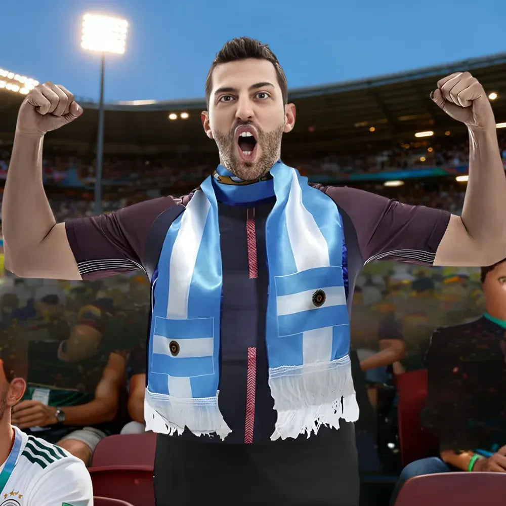 Argentina National Flag Soccer Scarf – Double-Sided Sports Fan Wrap