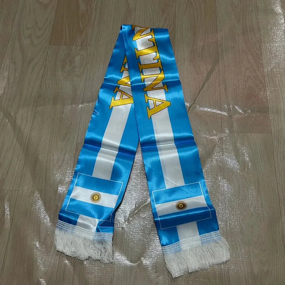 Argentina National Flag Soccer Scarf – Double-Sided Sports Fan Wrap