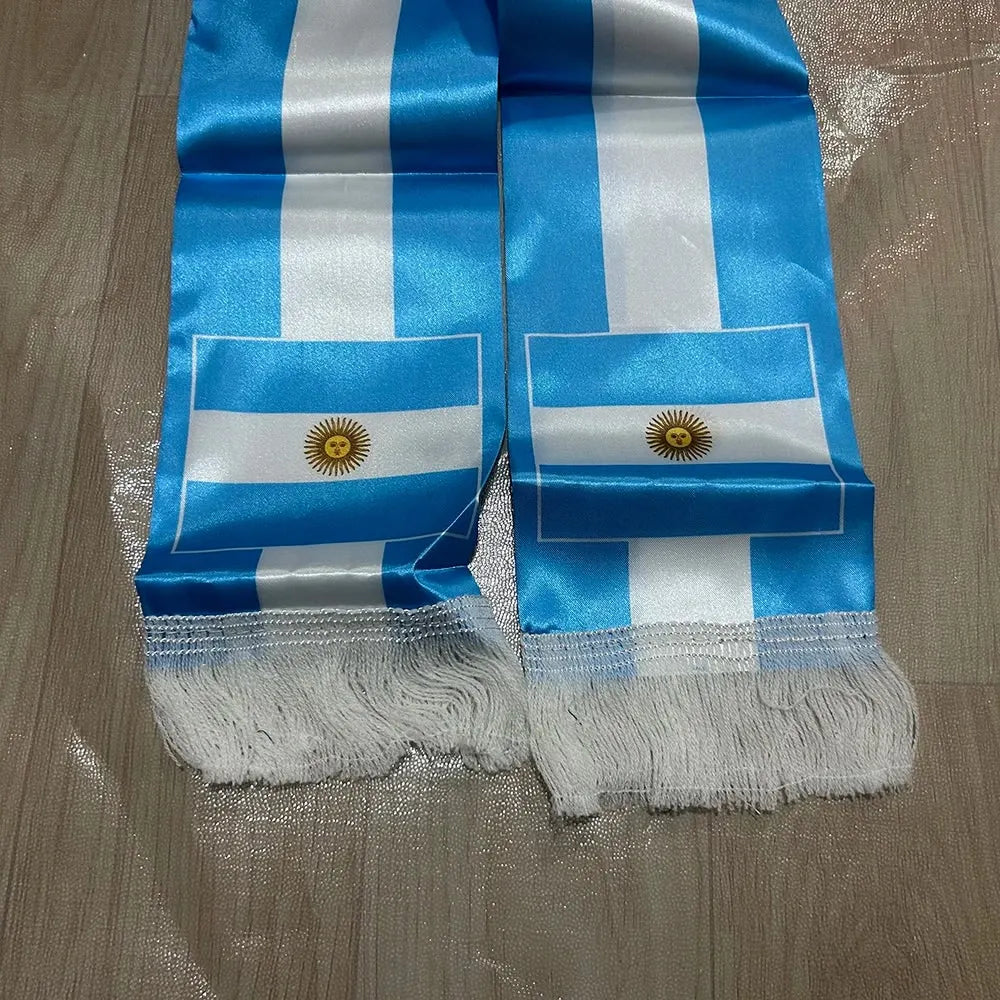 Argentina National Flag Soccer Scarf – Double-Sided Sports Fan Wrap
