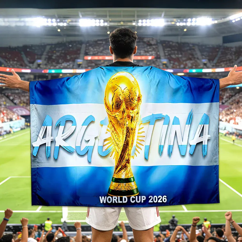 Argentina Soccer Fan Flag Cape - World Cup Banner