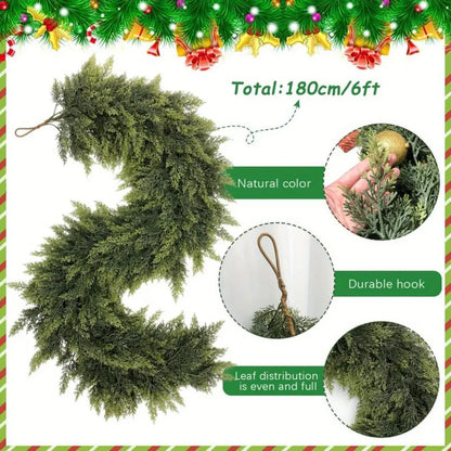 Artificial Christmas Garland for Mantle and Stair Decor Trim