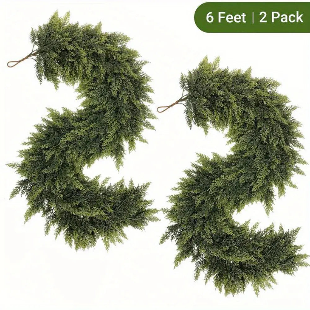 Artificial Christmas Garland for Mantle and Stair Decor Trim