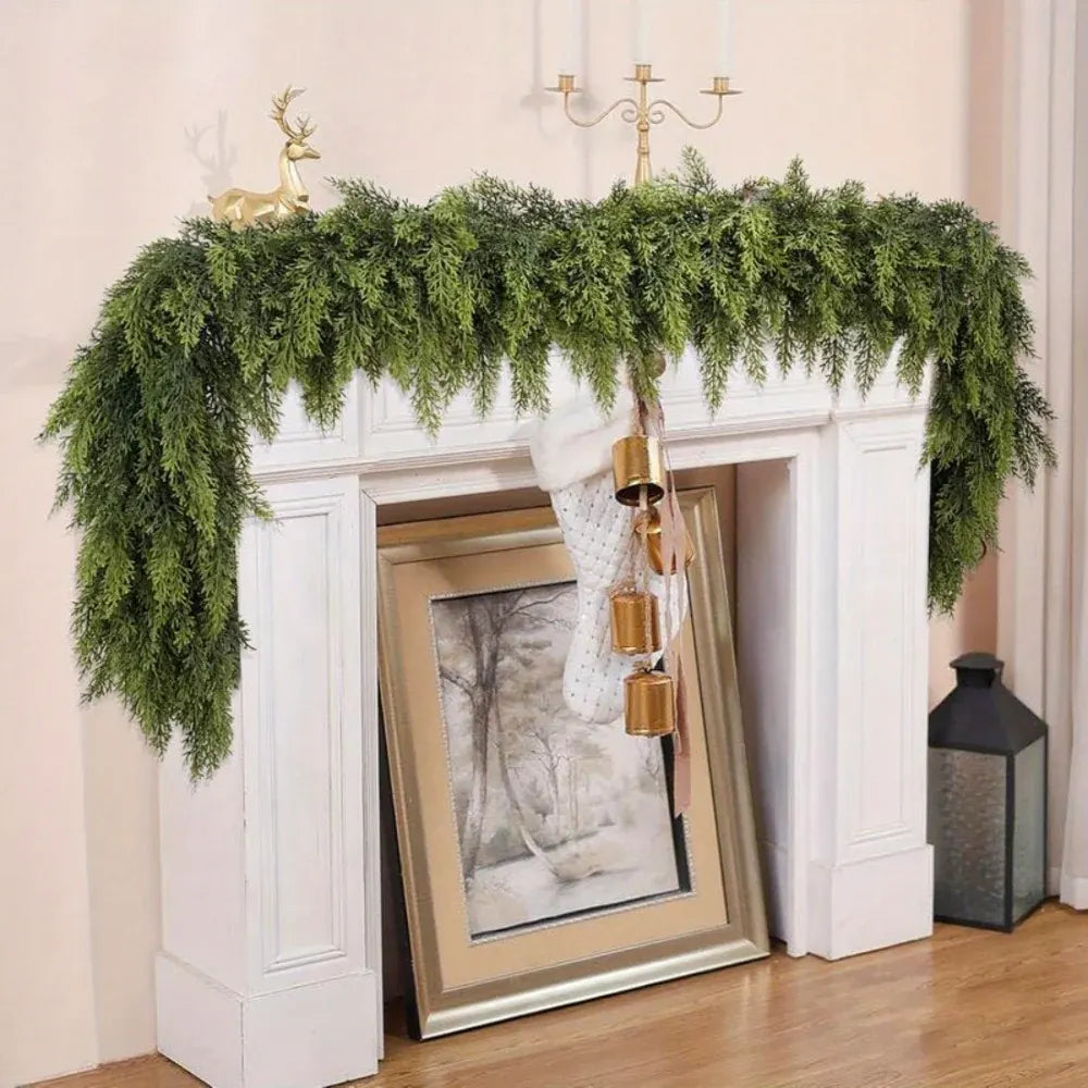 Artificial Christmas Garland for Mantle and Stair Decor Trim