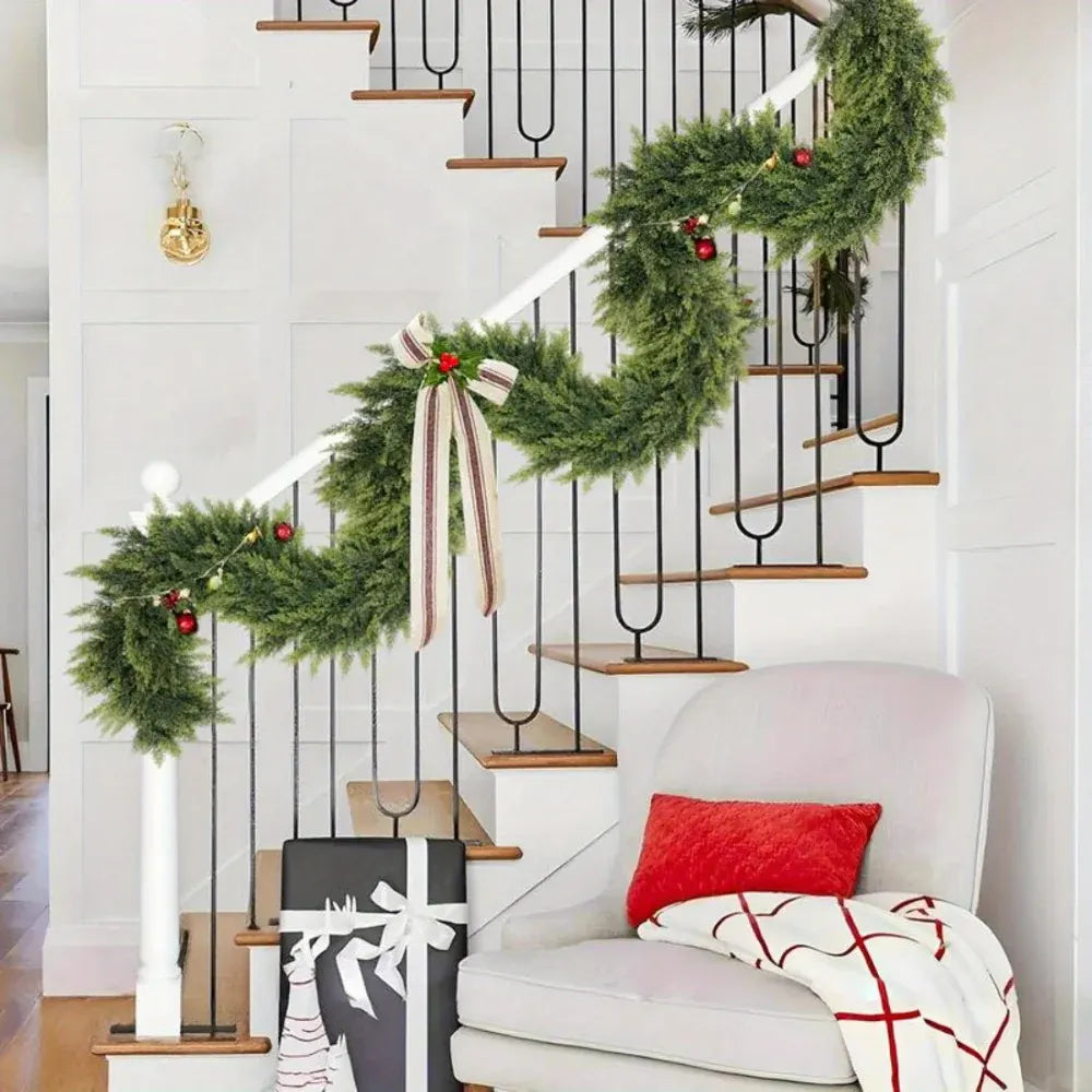 Artificial Christmas Garland for Mantle and Stair Decor Trim