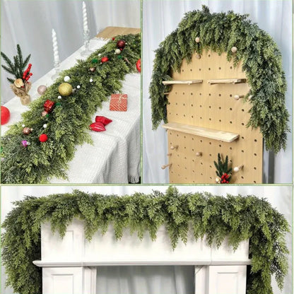 Artificial Christmas Garland for Mantle and Stair Decor Trim