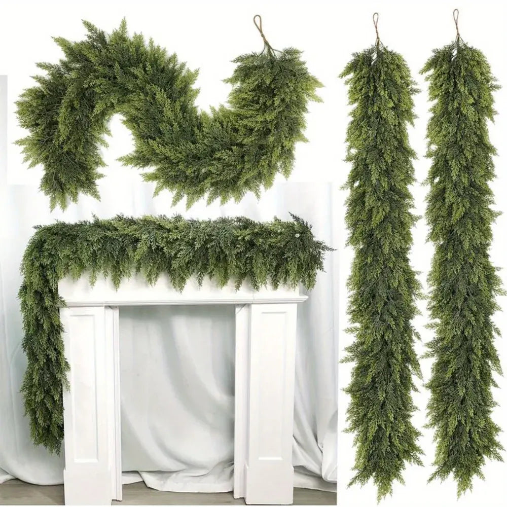 Artificial Christmas Garland for Mantle and Stair Decor Trim