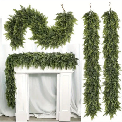 Artificial Christmas Garland for Mantle and Stair Decor Trim
