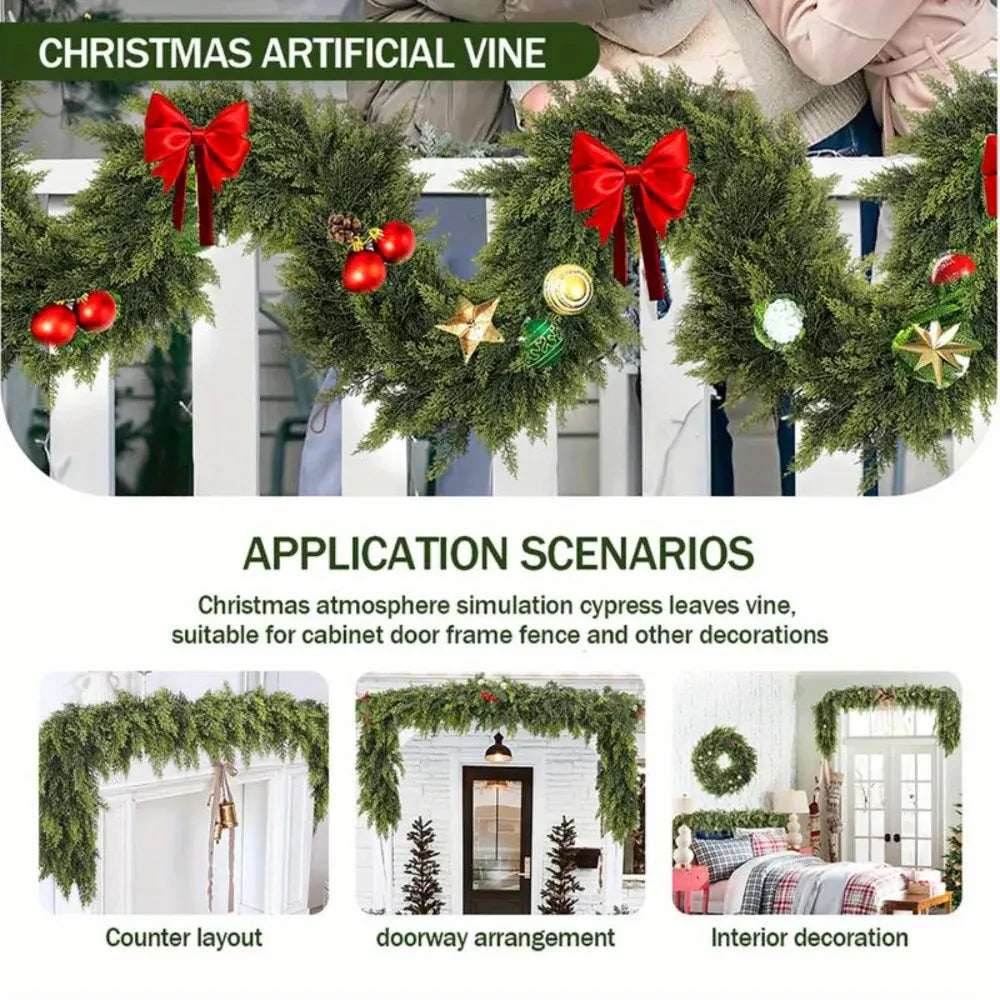 Artificial Christmas Garland for Mantle and Stair Decor Trim