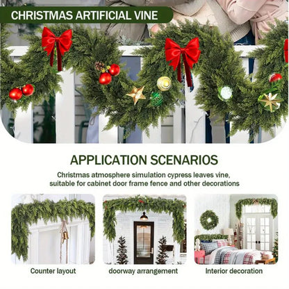 Artificial Christmas Garland for Mantle and Stair Decor Trim