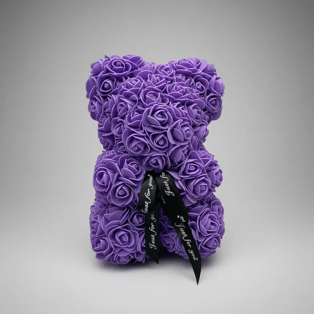 Artificial Rose Flower Teddy Bear Decoration – Mother's Day Gift