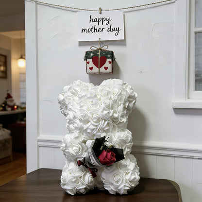 Artificial Rose Flower Teddy Bear Mother's Day Gift Decor