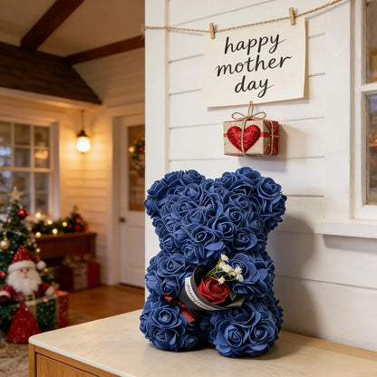 Artificial Rose Flower Teddy Bear Mother's Day Gift Decor