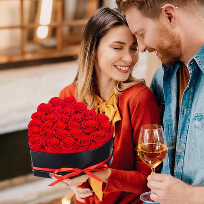 Artificial Rose Heart Gift Box – Mother's Day Flower Decor for Her