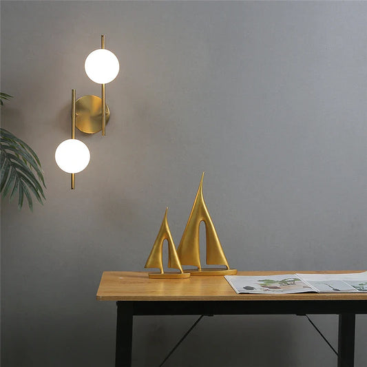 Astra Dual Globe Wall Sconce - Modern Gold Design