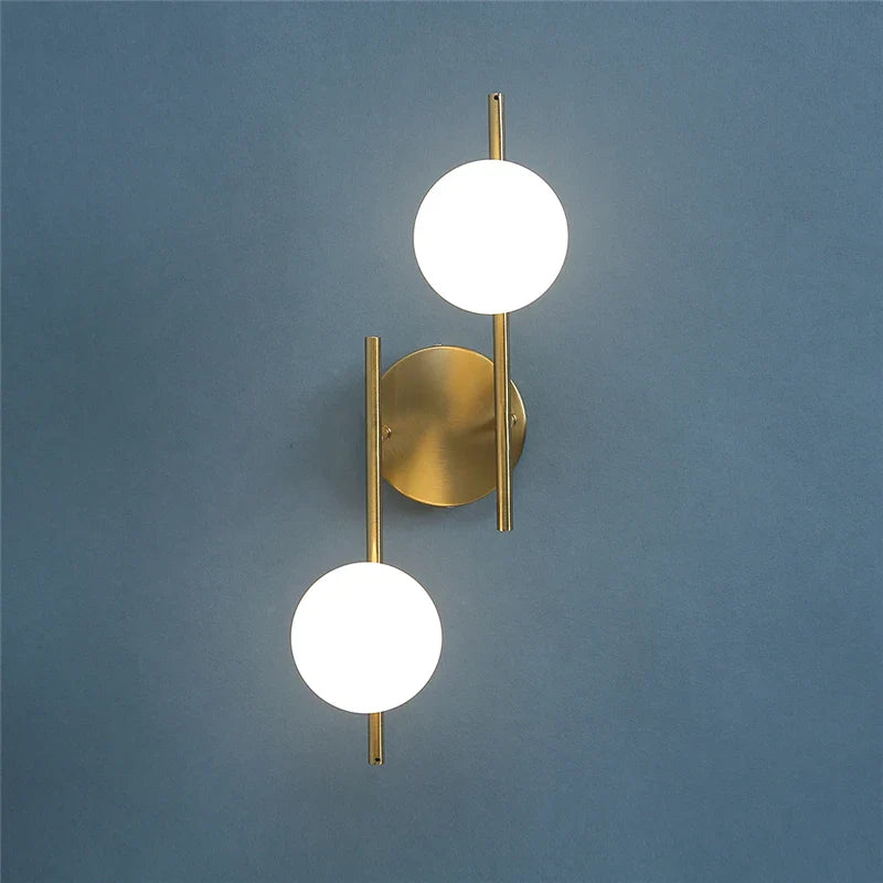Astra Dual Globe Wall Sconce - Modern Gold Design