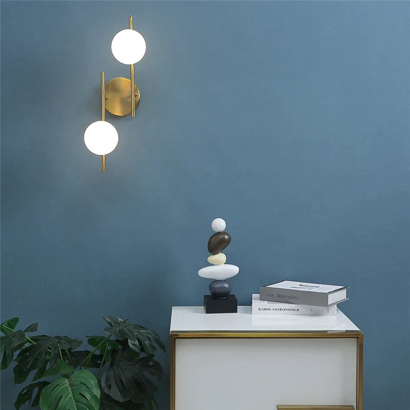 Astra Dual Globe Wall Sconce - Modern Gold Design