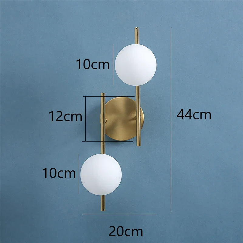 Astra Dual Globe Wall Sconce - Modern Gold Design