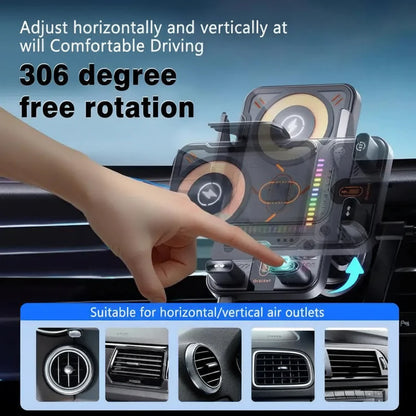 Auto-Clamping Wireless Charging Car Vent Phone Mount