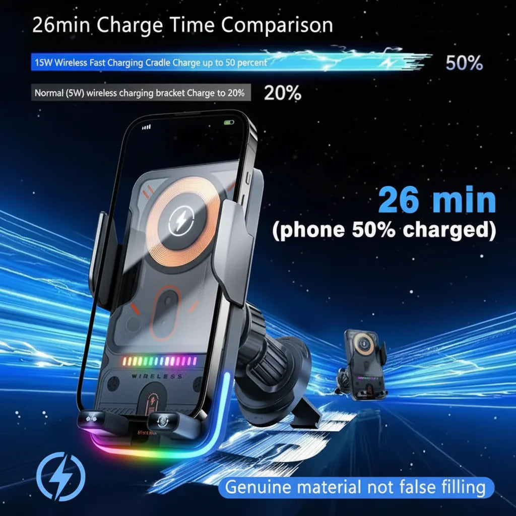 Auto-Clamping Wireless Charging Car Vent Phone Mount