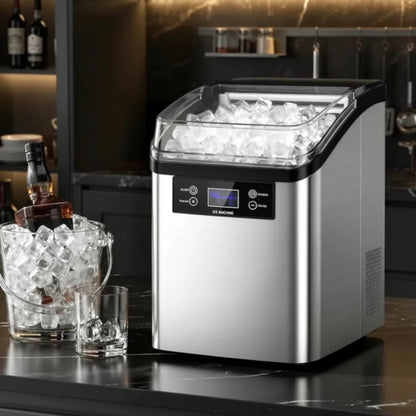 Automatic Countertop Ice Cube Maker Machine - Large Capacity Design