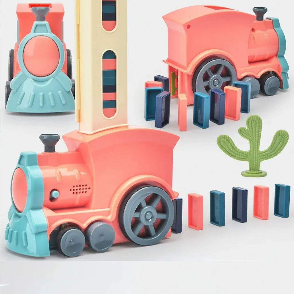 Automatic Domino Train Building Set for Kids with Sound & Light Effects