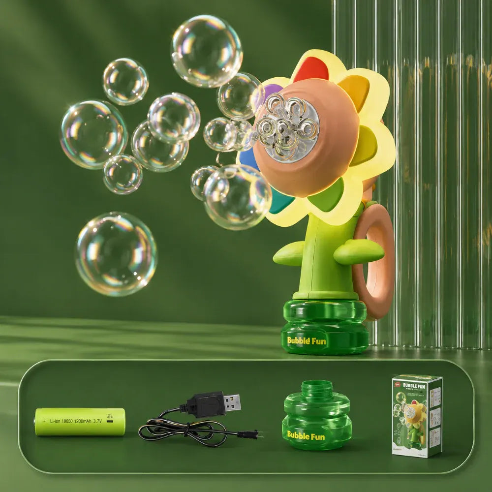 Automatic Flower-Shaped Bubble Blower Machine for Kids