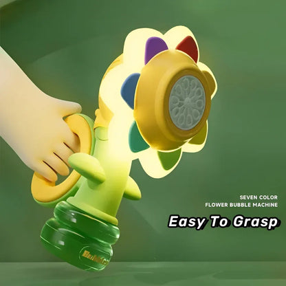 Automatic Flower-Shaped Bubble Blower Machine for Kids