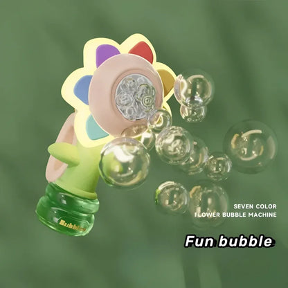 Automatic Flower-Shaped Bubble Blower Machine for Kids