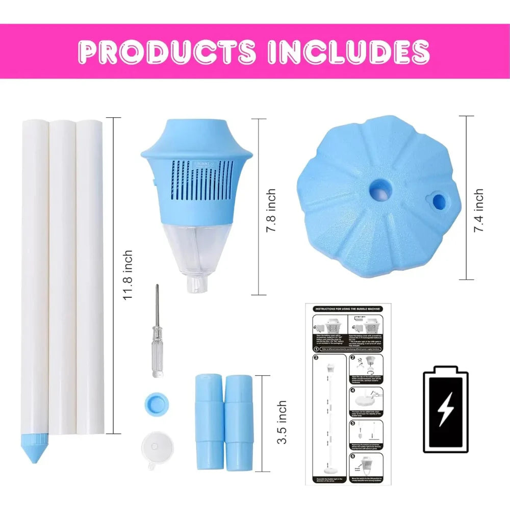 Automatic Outdoor Bubble Blower Machine, Rechargeable Lithium Battery Powered