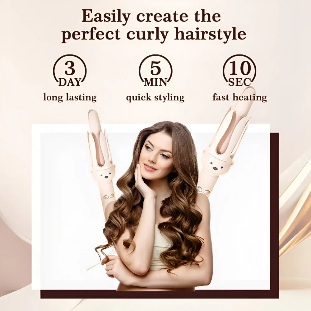 Automatic Rotating Ceramic Hair Curling Iron for Effortless Styling