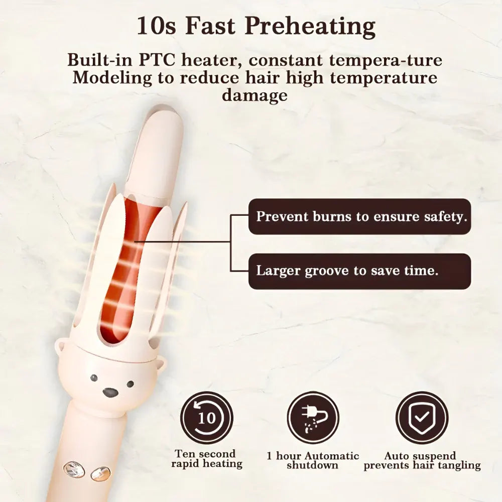 Automatic Rotating Ceramic Hair Curling Iron for Effortless Styling