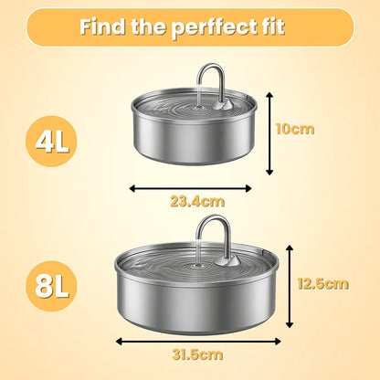 Automatic Stainless Steel Drinking Fountain for Pets