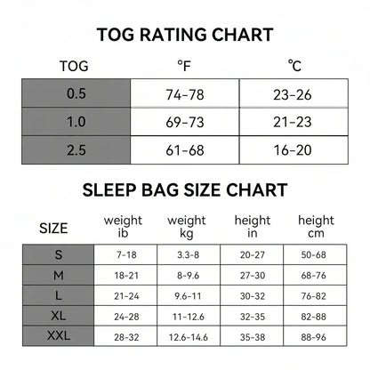 Bamboo Breathable Lightweight Baby Sleeping Bag Sack