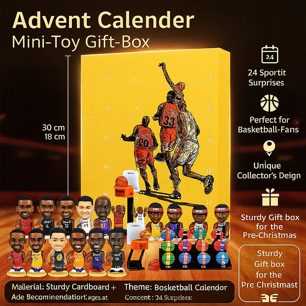 Basketball-Themed Countdown Calendar with Mini Collectible Figures