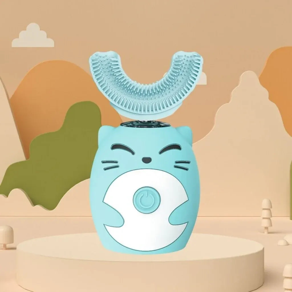 Battery-Operated Electric Toothbrush for Kids with Playful Design