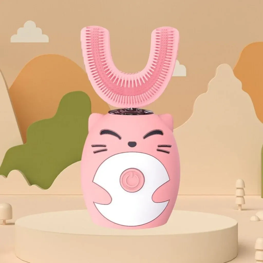 Battery-Operated Electric Toothbrush for Kids with Playful Design