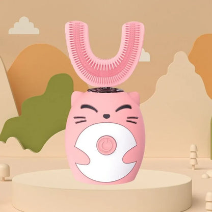 Battery-Operated Electric Toothbrush for Kids with Playful Design