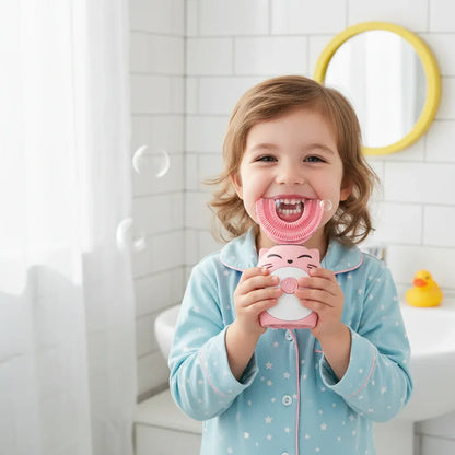 Battery-Operated Electric Toothbrush for Kids with Playful Design