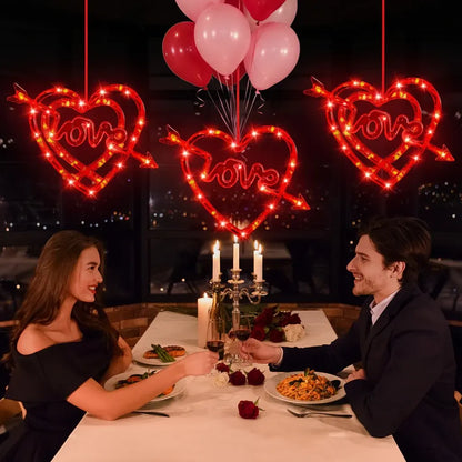 Battery-Operated Heart LED Suction Cup Window Light for Romantic Decor