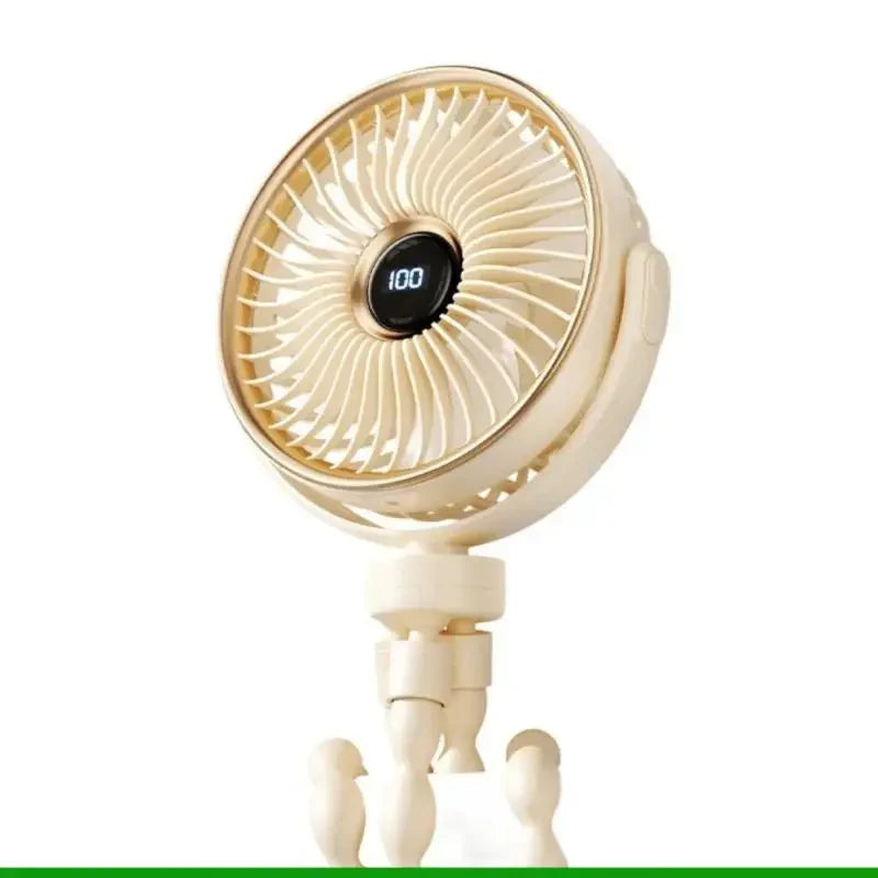 Battery-Powered Clip-On Fan, Portable Foldable Design with Adjustable Angle