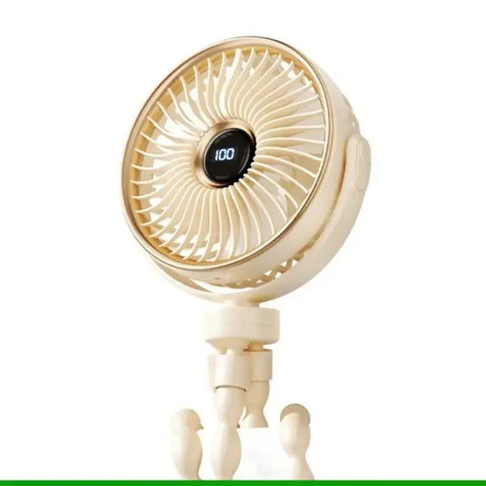Battery-Powered Clip-On Fan, Portable Foldable Design with Adjustable Angle