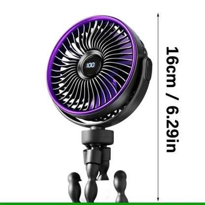 Battery-Powered Clip-On Fan, Portable Foldable Design with Adjustable Angle