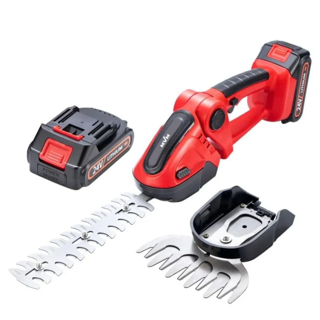 Battery-Powered Cordless Hedge Trimmer with Dual-Handle Design