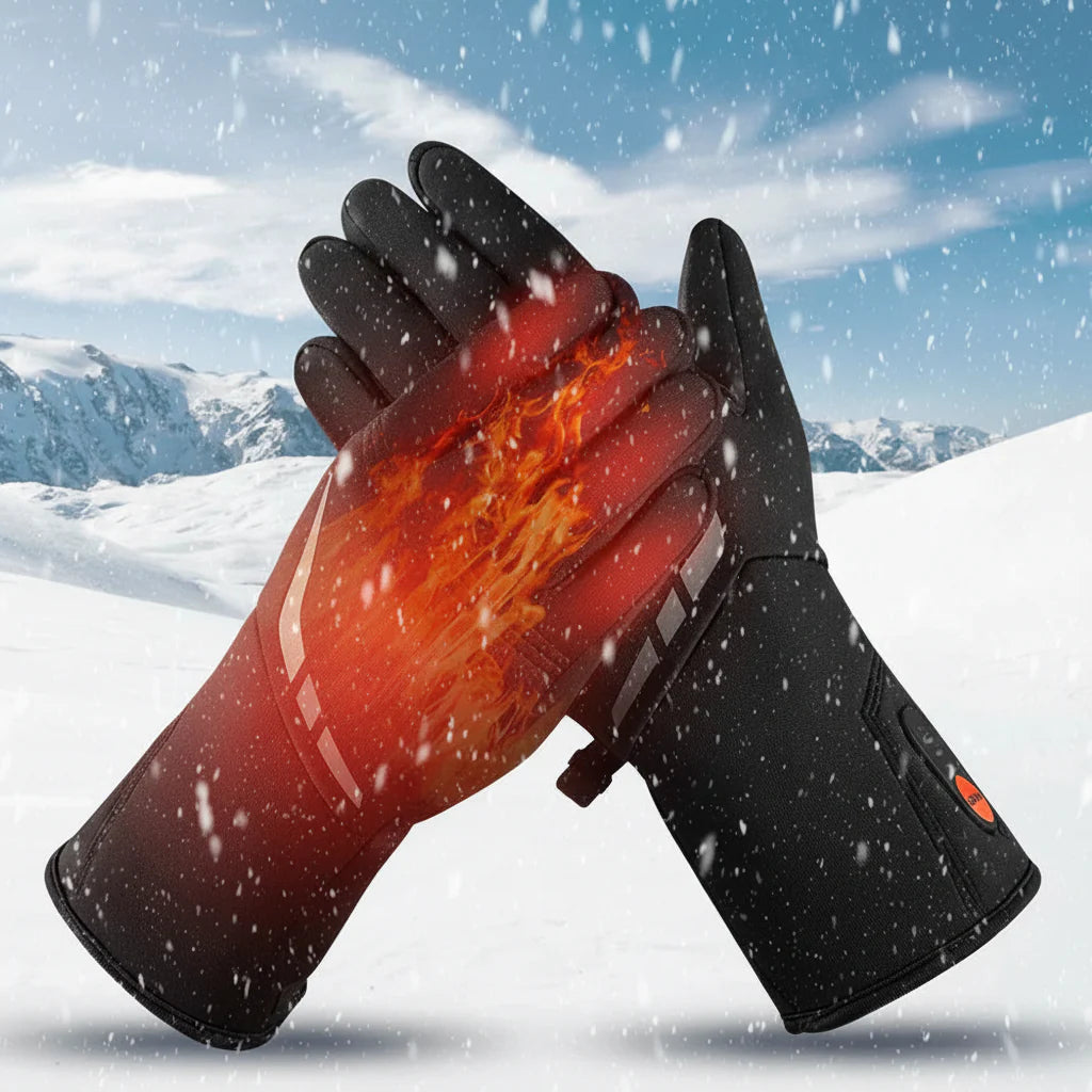 Battery-Powered Heated Gloves, Waterproof & Touchscreen Compatible for Winter Sports