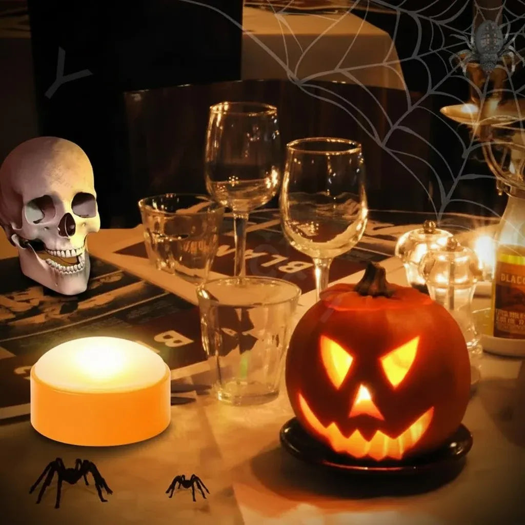 Battery-Powered Orange Halloween Lights for Decoration