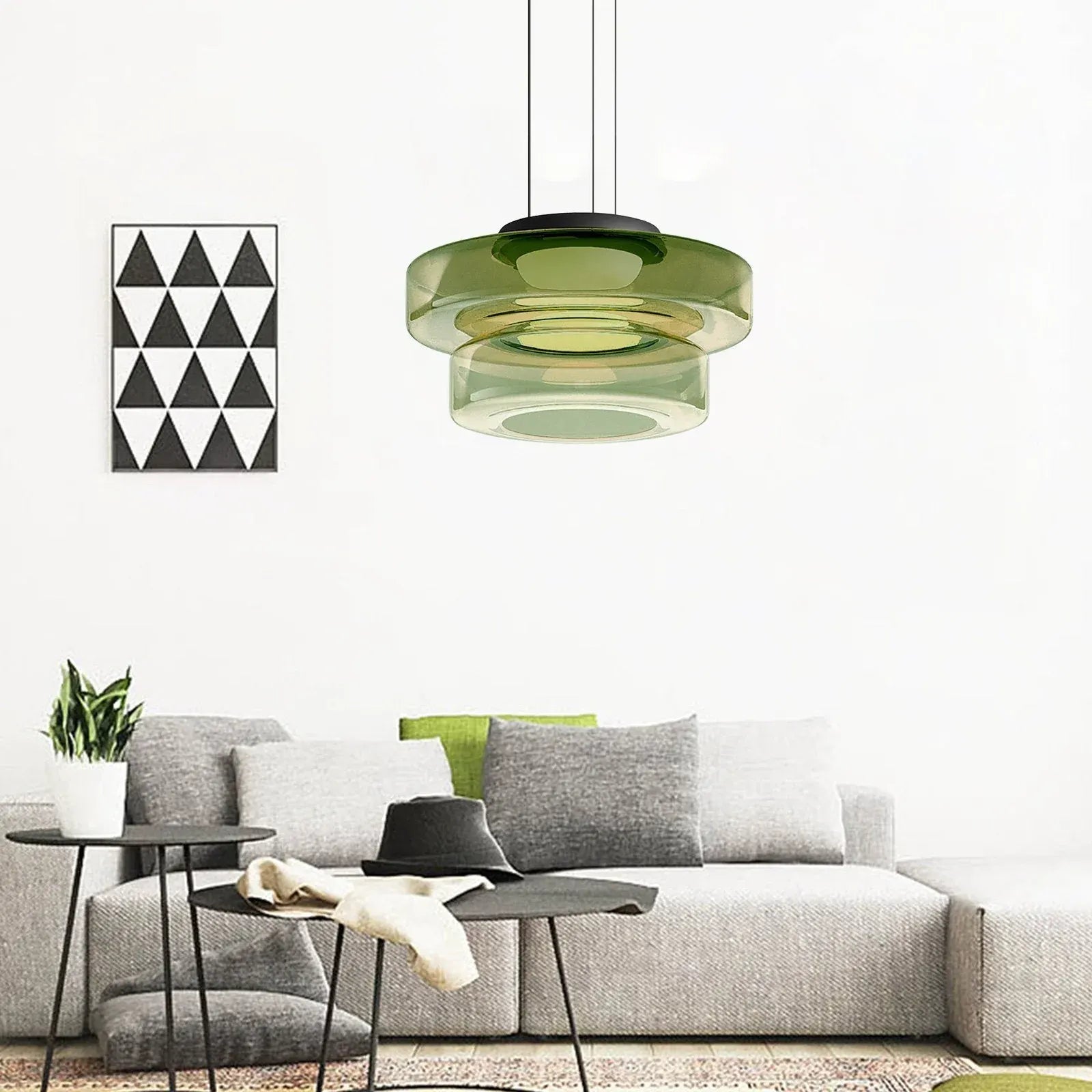 Bauhaus-Style Glass Pendant Ceiling Light Fixture