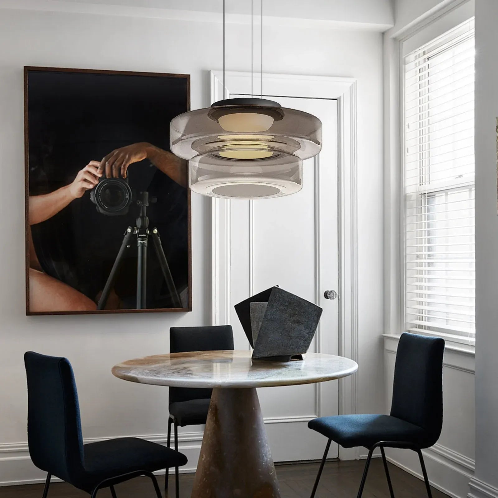 Bauhaus-Style Glass Pendant Ceiling Light Fixture