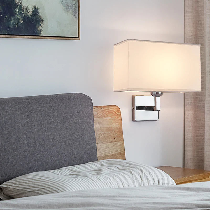 Bedside Wall Sconce with Built-in E27 Reading Light Fixture